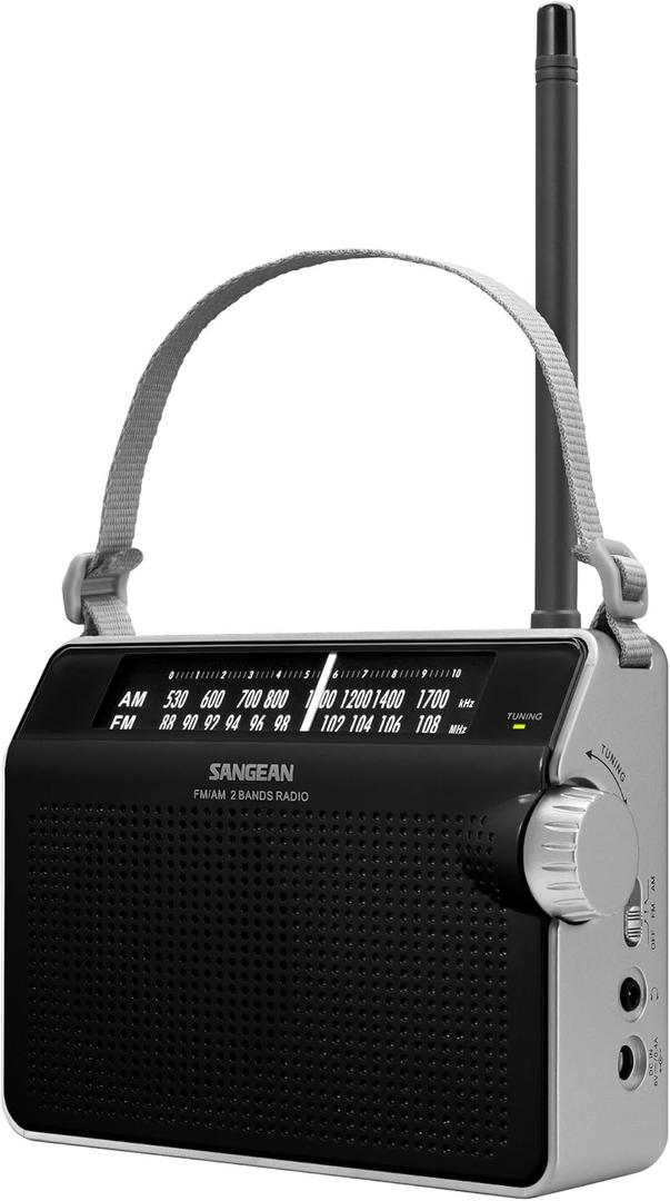AM/FM Compact Analog Portable Radio (Black)