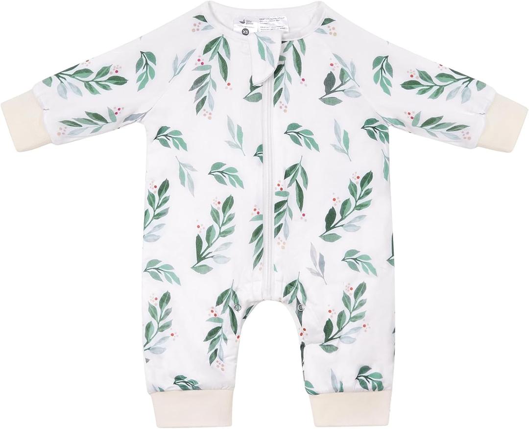 Baby Sleep Suit 1.0TOG Long Sleeve Wearable Blanket with Legs, Soft Sleeping Bag with Feet  (X-Large, Greenleaf)