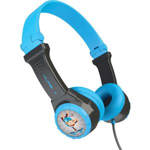 JLab JBuddies Folding Kids Wired Headphones, Toddler Headphones, Noise Isolation, Kids Safe, Volume Limiting Headphones, Headphones for Children, Gray/Blue