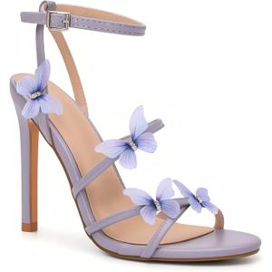 Multicolor Sandals With Stiletto Heels (9, Lilac Lavender Light Purple)
