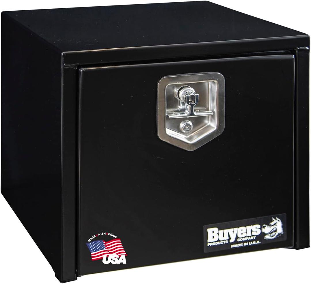 Buyers Products 1703330 Black Steel Underbody Truck Box with T-Handle Latch, 16 x 14 x 18 Inch