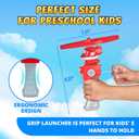 Super Wings Flying Toys, Jett Flying Toys for Kids Ages 3-5 4-8, Fun Outdoor Flying Disc Launcher Toys, Airplane Outside Flying Toys for Kids Boys Girls 3 4 5 6 7 8 Year Old