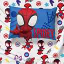 Jay Franco Marvel Spidey and His Amazing Friends 4 Piece Toddler Bed Set - Includes Comforter & Sheets, Super Soft Fade Resistant Microfiber, Machine Washable (Official Marvel Product)