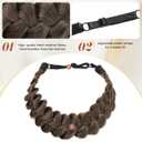 CJL HAIR Wide Elastic Braided Headbands for Women with Adjustable Strap Synthetic Hair Head Bands Handmade Braid Hairband Hairpiece 1PC Dark Chocolate