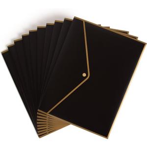 U Brands Black and Gold Poly Document Holder, 10 Count