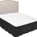 Nestl Pinch Pleat Twin Bed Skirt - 14" Drop, Premium Microfiber Black Bedskirt