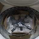 Black Crystal Chandelier, 8-Light Drum Semi Flush Mount Ceiling Light, 24'' Modern Crystal Pendant Chandelier for Dining Room, Living Room, Bedroom, Kitchen, Foyer