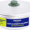 Universal (Medium Size) Caldero 18 Cups - 6.3 QT / 6 L, Stainless Aluminum Pot, Even Heat Distribution and Fast Cooking Dutch Oven Pot, Ergonomic Handles, Ideal for Rice, French Fries, and More