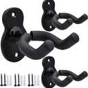 Sound harbor Guitar Wall Mount Wall Hanger 3 Pack Hook Black Metal Guitar Holder for Acoustic Electric Bass Guitar Ukulele Banjo Mandolin