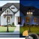 Dusk to Dawn Vintage Outdoor Post Light 82.7"H 3-Headed Lamp Post with Outlet IP65 Waterproof Street Lantern 3 Light Black Clear Glass Outdoor Lamp Post Lights E26 Outdoor Street Light Yard, Large