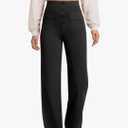 keriffe Women's Straight Leg Pants High Waisted Button Stretchy Business Work Casual Trousers Multiple Pockets Medium