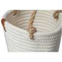 Cotton Rope Storage Basket, Large Woven Laundry Hamper with Handles, White Foldable set of 3( 15.5×12, 12×10,10.5×8.5in)