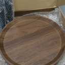 Indoor Plant Stand,Wood Mid Century Plant Table in Walnut Finish,Tall Plant Stand for Flower Pot,Modern Round Small Side End Table with Raised Design (Walnut, 12"x18")