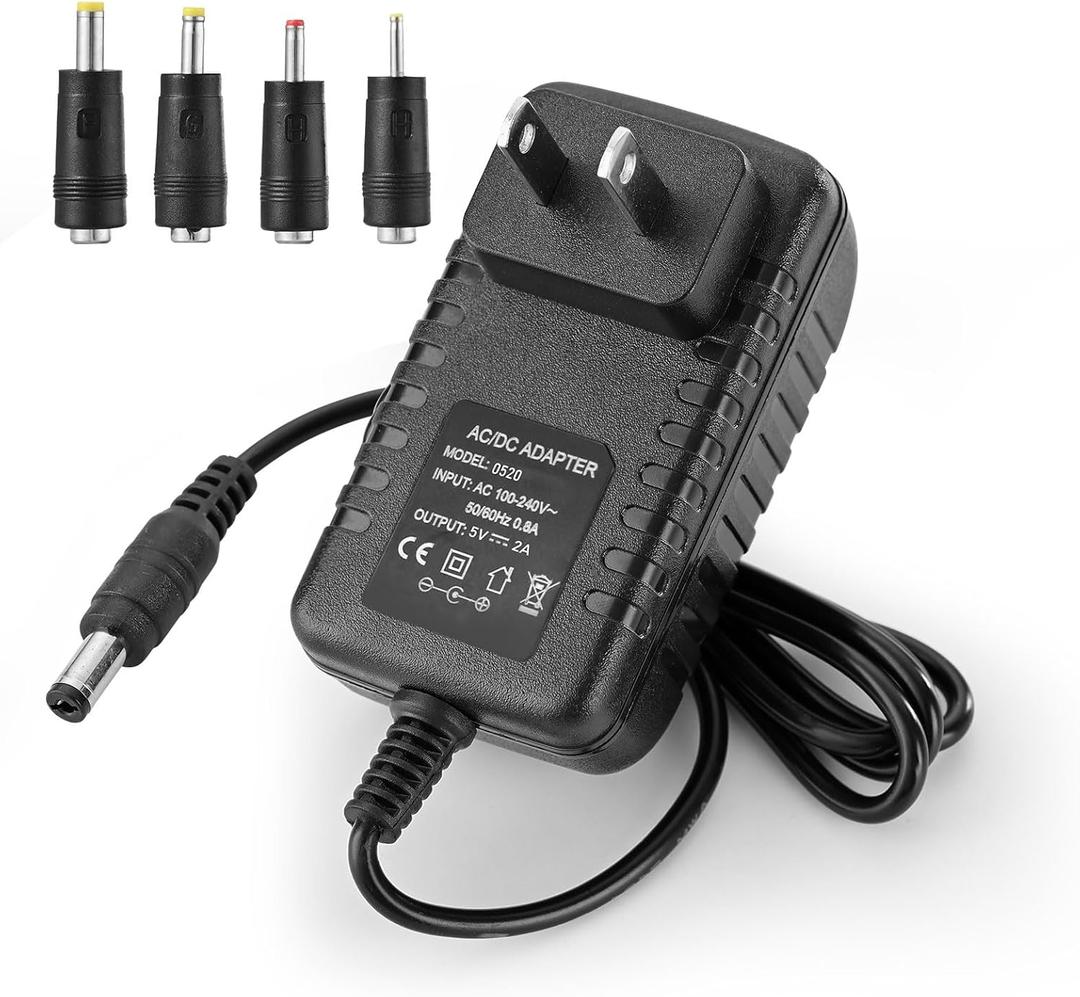 5V 1A 2A Charger for Record Player Power Cord fit for Vinyl Suitcase Turntable Player VSC-550BT VSC-550BT-BK Vintage 3-Speed dc 5v Power Cord