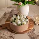 WDS WONDROUS 12-Piece Easter Hanging Ornaments Set, Plastic Bunny & Letter Eggs with Green Vintage Pattern, Spring Home Decor for Wall Door Tree Table, Easter Party Supplies Gift (Green and White)