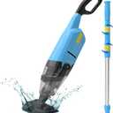 Cordless Pool Vacuum Cleaner for Above Ground Pool & In Ground Rechargeable Pool Vacuum Cleaner - 90 Mins Runtime, with 69" Telescopic Pole, Spa Vacuum for Hot Tub- Fast 3H Charge (Blue)