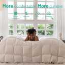 Three Geese Down Feathers Fiber Comforter Cal-King Size - 750 Fill Power All Season Down Duvet Insert, Ultra-Soft Hotel Collection White Comforter, Baffle-Box Design - Noiseless -Medium Warmth., California King