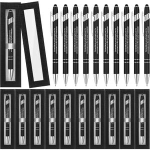 Faccito 10 Sets Christmas Employee Appreciation Gifts Thank You Pens Gifts Bulk Inspirational Ballpoint Pen with Box Motivational Pen for Staff Doctor Coworker Volunteer School Office Supplies