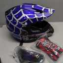 OUMURS Youth Dirt Bike Helmet DOT Certified for Boys & Girls Ages 5-14, Four Wheeler, Motocross, BMX, MX, UTV, Go Kart, Racing, Skateboard, Baseball (Large, Blue Cobweb)