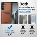 casesszoone for Samsung Galaxy S25 Plus S24 Plus Wallet Case with Kickstand Detachable Card Holder, for MagSafe Magnetic Wireless Charging, PU Leather Flip Slim Cover for Men Women S25+/S24+, Red