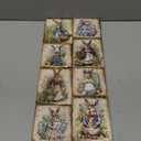 Wenqik 8 Pcs Vintage Easter Decorations Retro Bunny Egg Wooden Sign Easter Table Centerpiece Rustic Ornaments Tiered Tray Decor Sign for Spring Home Tabletop Fireplace Decorations Supplies, 8 Styles