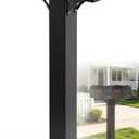 Double Mailbox Post for Outside, 43" Heavy Duty Metal Dual Mailbox Post with Universal Mounting Bracket, In-Ground Mailbox Support Post Fits Standard Post Mount Curbside Residential Mailboxes