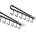 eywlwaar Cabinet Mug Holder Mug Cups Cabinet Mug Hooks Kitchen Storage Hanging Hooks (2 Pack-Black)