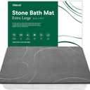 Large Stone Bath Mat, Super Absorbent Diatomaceous Earth Bath Mat Large, Quick Drying Non-Slip Diatomite Stone Bath Mats for Bathroom, Easy to Clean (Dark Grey, Extra Large 31.5" x 19.7")
