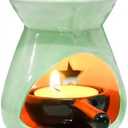 Green Ceramic Essential Oil Burner Tealight Candle Holder Decorative Aroma Diffuser