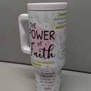 Christian Tumbler With Handle 40 Oz, Inspirational Christmas Tumbler For Women, Christian Gifts For Women Mom Wife Friends Coworkers, Christmas Coffee Insulated Cup (Faith)