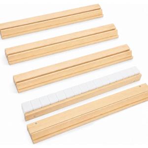 21 Inch Wooden Mahjong Racks with Pushers Set of 4(Log, Large)