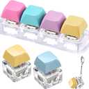 Taiyin 3 Pcs Keyboard Toy Clicker Keyboard Fidget Keychain Decompression Toys Button Stress Relief Gifts for Adult to Relief Stress Pass The Time (Normal Style)