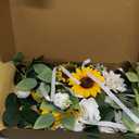 Wedding Decor (Pack of 2) Welcome Sign Flower Backdrop Garland for Ceremony Reception Wall Easel Home Decoration Entryway Faux Outdoor Board Head Table Decor (Sunflower)