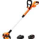 GARCARE Cordless String Trimmer & Edger, Grass Trimmer with 4.0Ah Li-ion Battery and 1 Hour Quick Charger, 25CM Cutting Width, 20V