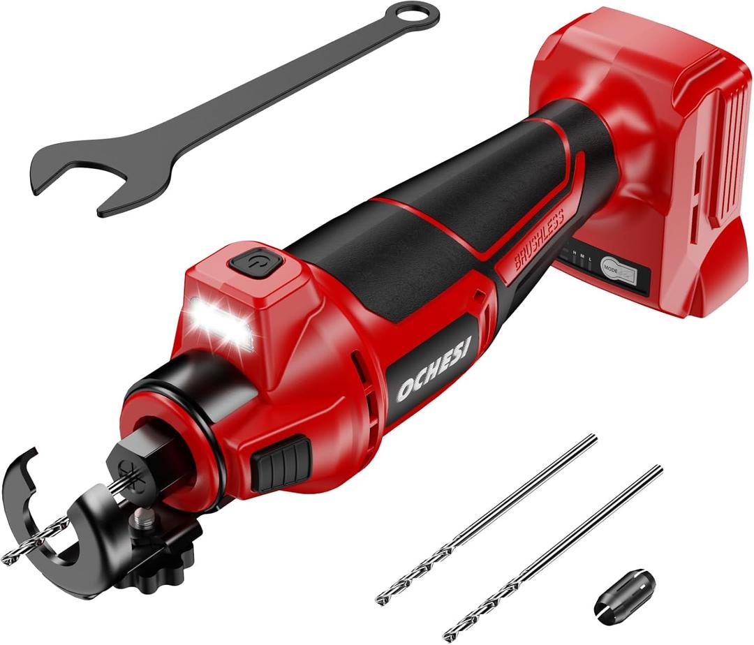 Cordless Drywall Cut-Out Tool Compatible with Milwaukee 18V Battery, 3 Speed Adjustable Brushless Rotary Saw with Up to 30000 RPM, Compact Spiral Saw Kit for Wood,Drywall,Tiles,plastic, (Tool Only)