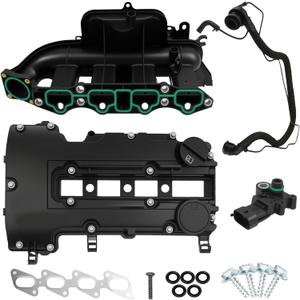 Engine Intake Manifold & Valve Cover Kit Compatible with Chevy Cruze Sonic Trax Volt Buick Encore 1.4 2011-2021 Replace# 615-380 25198498 25200449 55573746 55577314