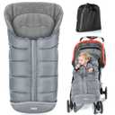 Orzbow Universal Footmuff for Stroller, Winter Warm Baby Stroller Bunting Bag, Waterproof Windproof Warm Polar Fleece Lined for Toddler Stroller Sleeping Bag, Grey (Large)