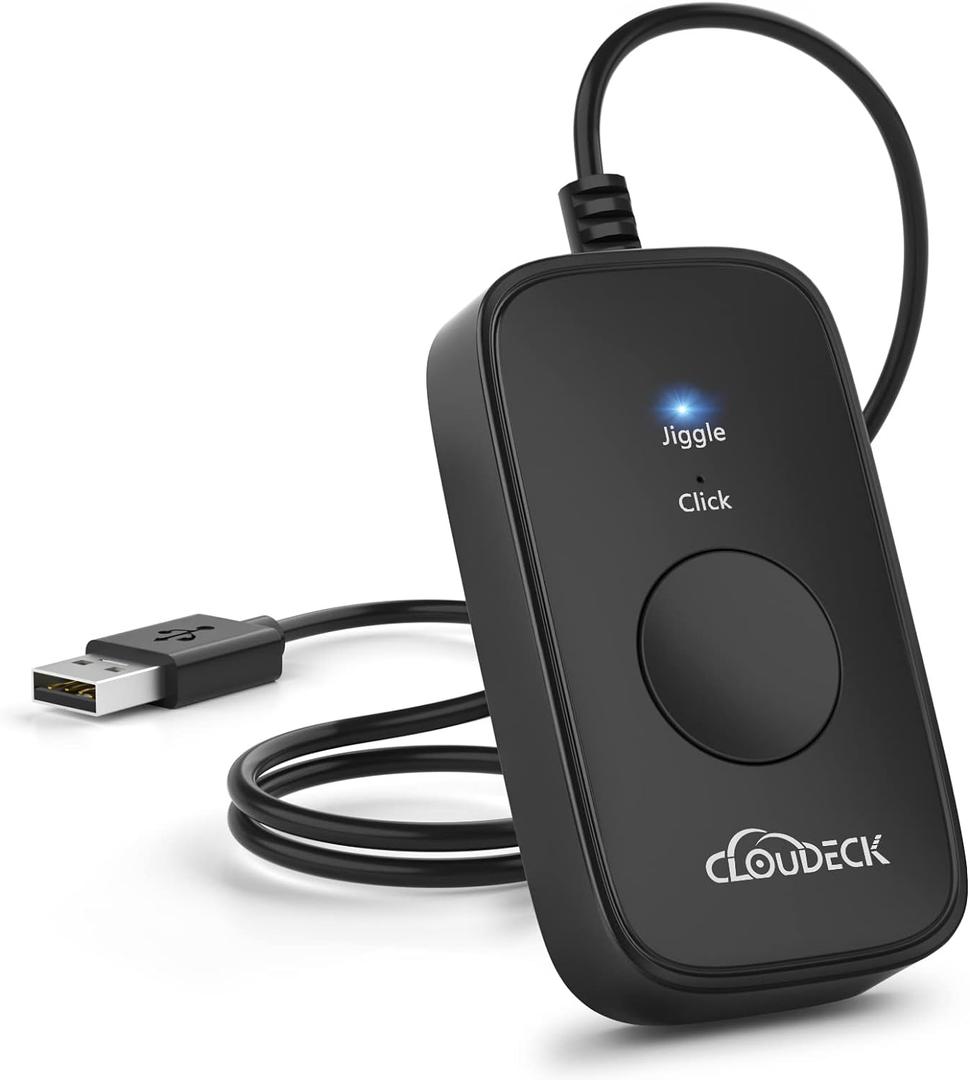 Mouse Jiggler Undetectable, USB Mover, Gaming Automatic Continuous Click Device, Plug & Play, Simulate Mouse Pointer Movement to Prevent PC Sleep (Black)