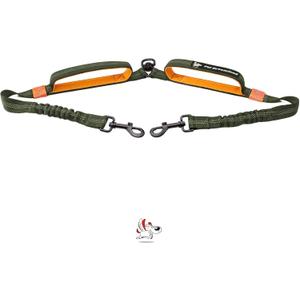 Pet Dreamland Exquisite Double Dog Leash Coupler with Tangle-Free Swivel. Premium & Versatile Attachment for Walking Two Dogs. You Will Absolutely Love This Amazing Dual Dog Coupler (Khaki & Orange)