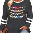 YI XIANG RAN Plus Size 100 Days of School Shirt Women Teacher Shirts 100 Days Gift Tees Casual Long Sleeve Tops (XXXL)