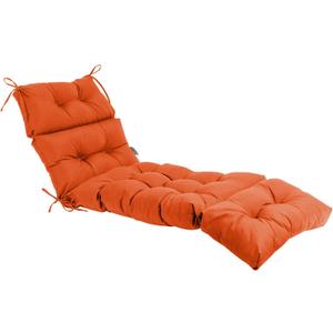 QILLOWAY Indoor/Outdoor Chaise Lounge Cushion,Spring/Summer Seasonal Replacement Cushions. (Orange)