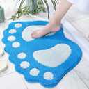 Bathroom Rugs Water Absorbent Non-Slip Mat Used in Bathroom, Shower, Room, Etc.Soft Microfiber Machine Washable Bath Mat (Blue, 23x35'')