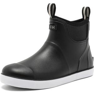 Men's Deck Boots, Fishing Boots Waterproof Rain Boots, Anti-Slip High Traction Ankle Rubber Boots for Professional Premium Neoprene Rubber, Garden Boots Shoe Footwear Booties for Men Outdoor Work (27.5, Black)