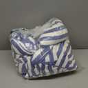 18 Pcs Blue White Stripe Family Towels Set with Hanging Loop-6 Bath Sheets,6 Hand Towels,6 Washcloths Ultra Soft Bathroom Towel Highly Absorbent Quick Dry Shower Towel for Beach Chair,Spa,Gym,Hotel