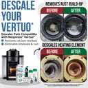 Nespresso Compatible Descaling Kit. 2 Bottles of Vertuo Descaler Solution. Removes Limescale For Hotter Coffee. 4 Uses Descaler For Nespresso Vertuo Coffee Machines.