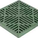NDS 1212 Square Catch Basin Drain Grate, Diamond Design, Fits 12-Inch Catch Basin Drain, Risers and Low Profile Adapter, 12-Inch, Plastic, Green