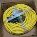 100FT 10 Gauge Outdoor Extension Cord with Multiple Outlets, Heavy Duty Waterproof 3 Prong Power Cord with Lighted 3-Outlets, 15A 1875W Yellow Extension Cord for Garage, Garden, Jobsite, ETL Listed