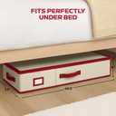 Christmas Wrapping Paper Organizer Storage, with Straps & Pockets, Gift Wrap Organizer Bag for Christmas Decorations, Fits Upto 24 Rolls, Underbed Storage for Holiday Decoration, (Ivory)