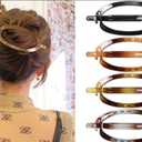 French Concord Hair Clips Claw - 4Pcs Side Slid Flat Hair Clips for Volume Strong Hold No Slip Grip Hair Claw Clips for Women Girls Thick Thin Hair (Tortoiseshell(Large, 4.7 inches))