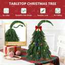 Tabletop Norfolk Pine Christmas Tree, 3FT Green Mini Artificial Christmas Tree with Norfolk Branch, Small Xmas Tree for Christmas Holiday Indoor Decoration